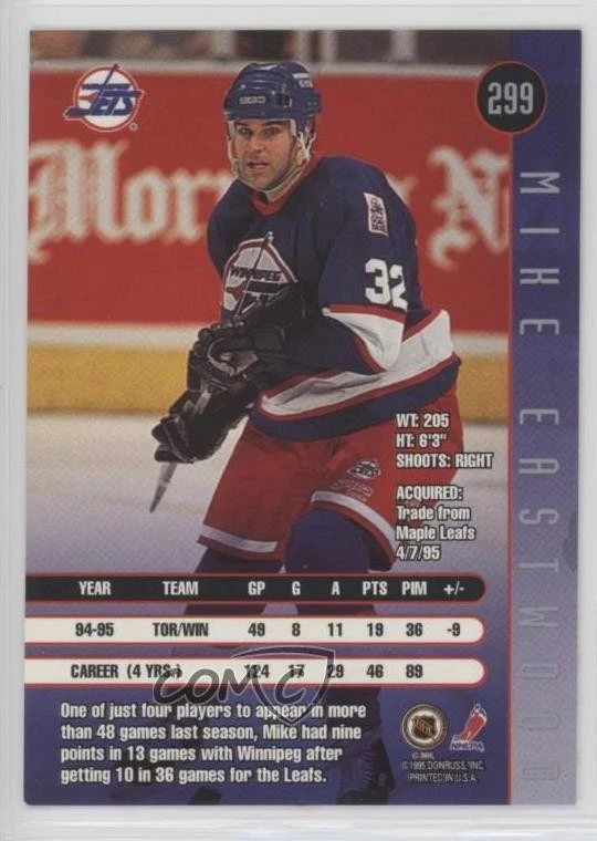 1995-96 Leaf Mike Eastwood #299 - Image 2 of 2