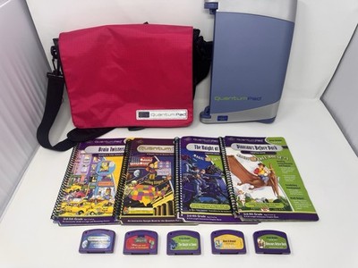 LeapFrog Quantum Pad Learning System w/ Case Cartridges Tested