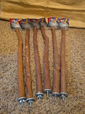 6 Dry Madrone 24" Large Bird Perches Attaches To Cage 1" - 1 3/4" USA