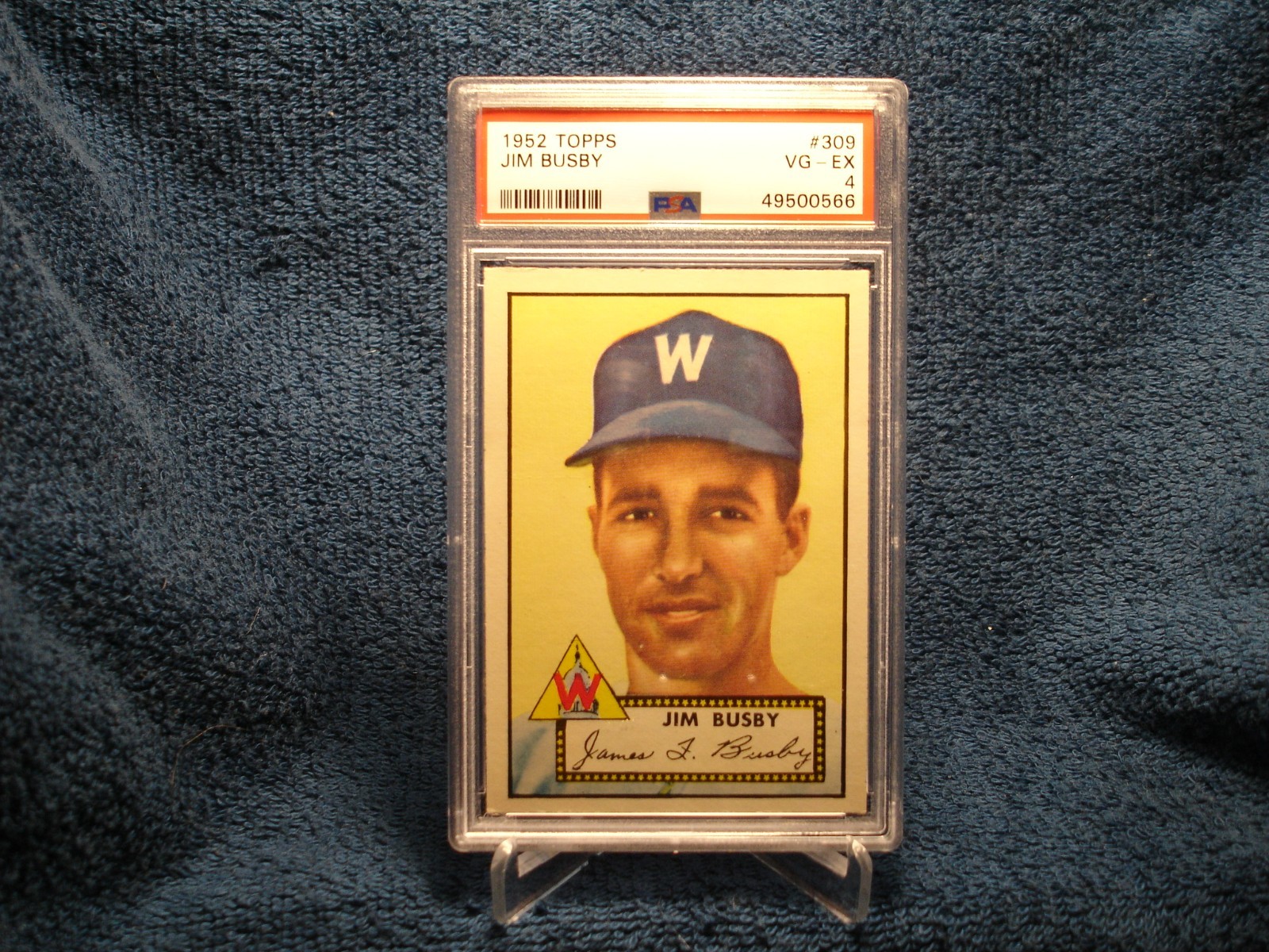 1952 TOPPS PSA 4 (VG-EX) JIM BUSBY - #309 ~ SEMI-HIGH # ~ WASHINGTON SENATORS