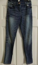 Girl's J Crew Crewcuts Denim Skinny Blue Jeans Size 16 Elastic Waist In Back
