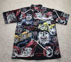 Vintage Y2K Shirt Orange County Choppers Motorcycle Mens M AOP Biker Baggy 00s