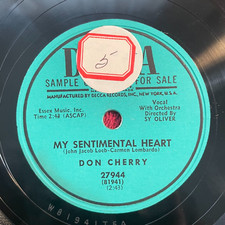 DECCA 27944 PROMO Don Cherry 78rpm My Sentimental Heart/I'll Sing to You