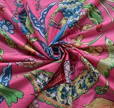 5 Yard Hand Block Print Handmade Cotton Indian Natural Sanganeri Print Fabric