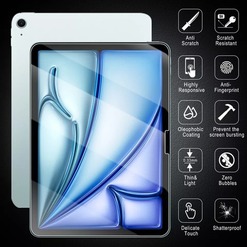 For iPad Pro/Air 6 11"/13" 2024 Slim Shockproof Tempered Glass Screen Protector - Picture 4 of 46