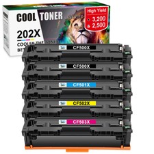 5 CF500X Toner Cartridge For HP 202X Color LaserJet Pro M281fdw M281fdn CF500A