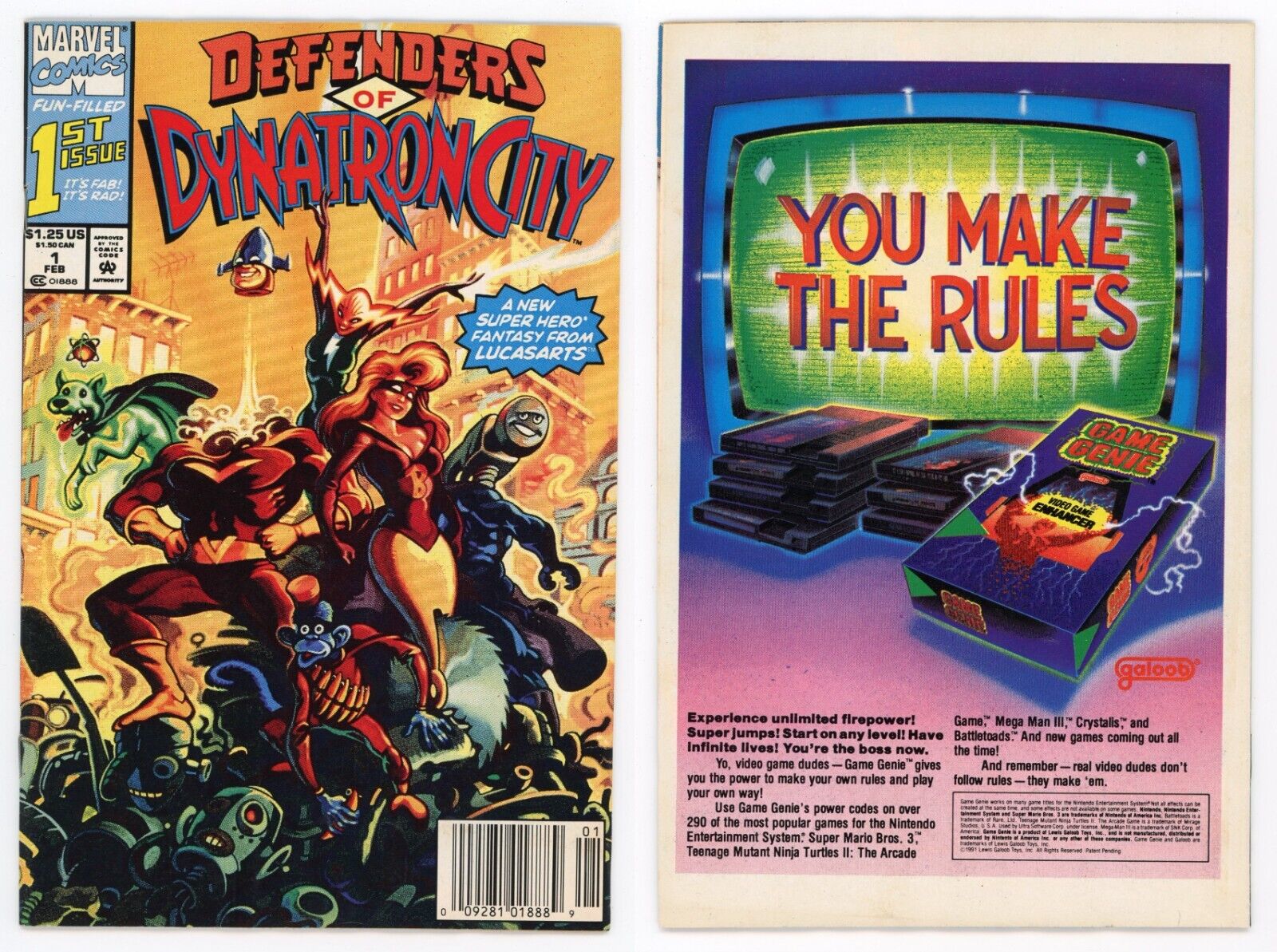 Defenders of Dynatron City #1 (FN/VF 7.0) NEWSSTAND Cartoon TV Lucas 1992 Marvel