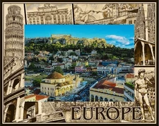 Europe Laser Engraved Wood Picture Frame Landscape (5 x 7)