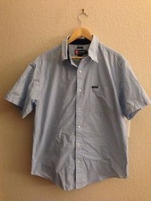 Ralph Lauren Chaps Blue White Checkered Short Sleeve Shirt Size L