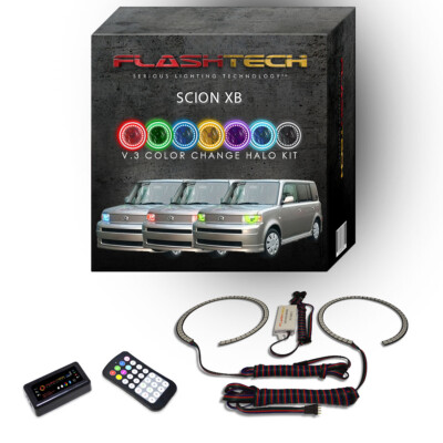 RGB Multi Color Bluetooth LED Halo Ring kit for 2004-2007 Scion xB Headlights
