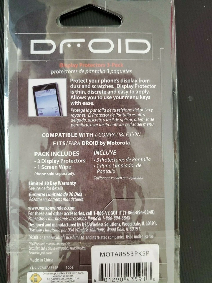 DROID - Protectores de pantalla (2 PK con paño de limpieza)  Foto 3 de 3