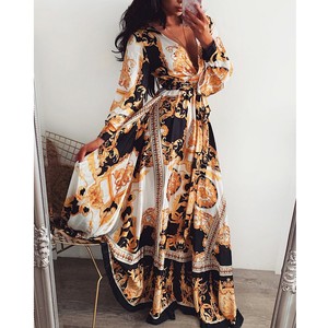long sleeve boho maxi dress