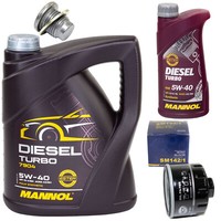 MotoröL Set 5W40 6 Liter + ÖLfilter SM 142/1 + Schraube FüR Renault Scenic 1.9