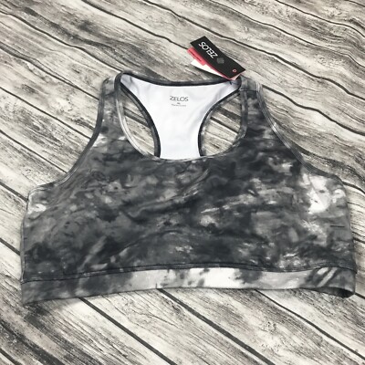 NWT Zelos curvy Sports Bralette XL Studio Strength Black Gray Bra