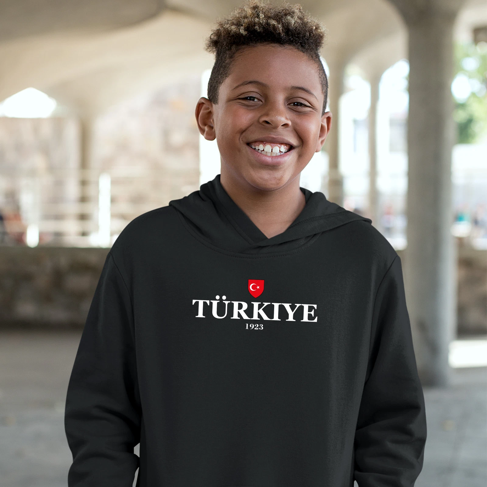 VETEMENTS Felpa con cappuccio Türkiye 1923 bambini calcio paese bandiera turca ragazzi europei g...