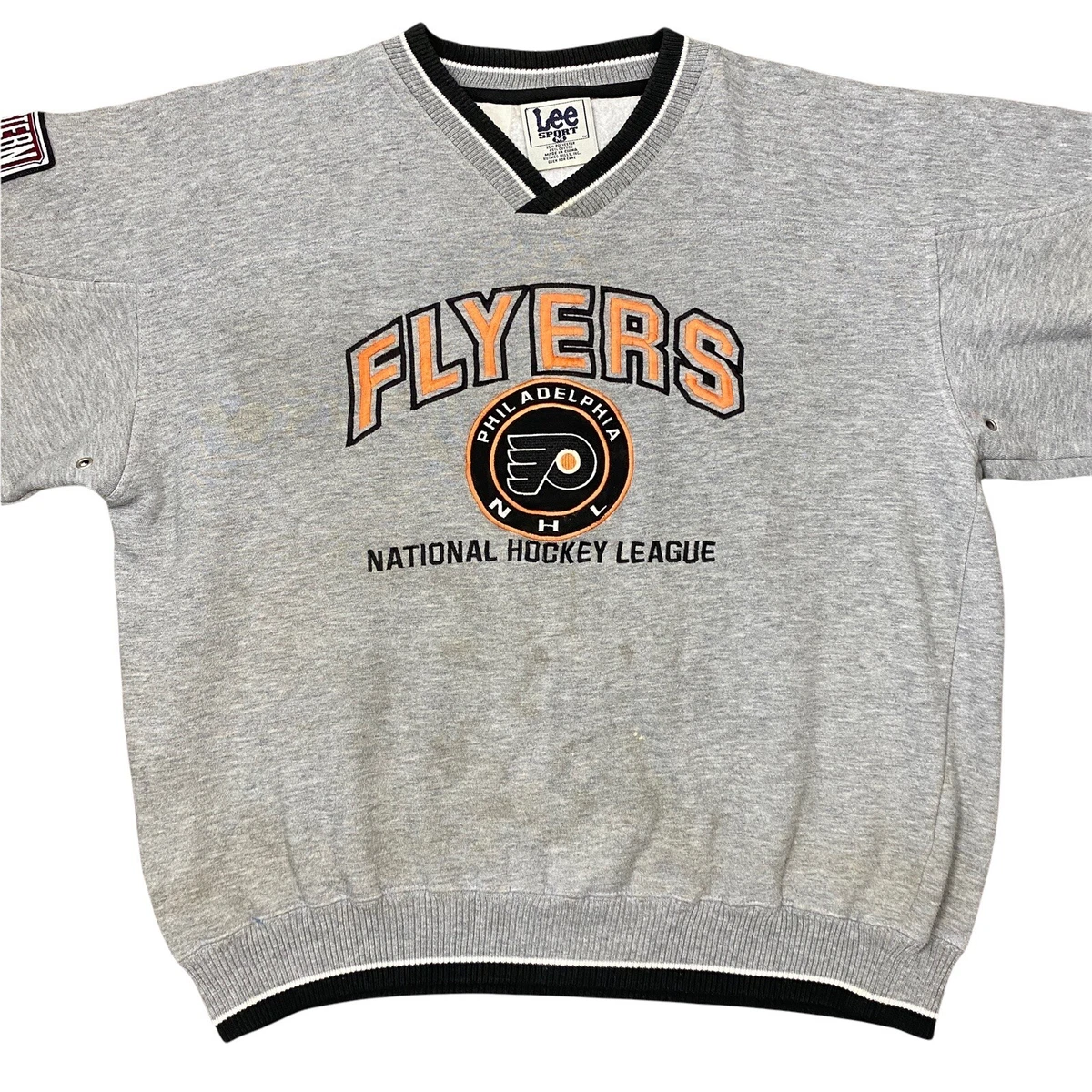 Vintage Philadelphia Flyers Sweatshirt Mens Medium Embroidered 90s NHL Lee Sport