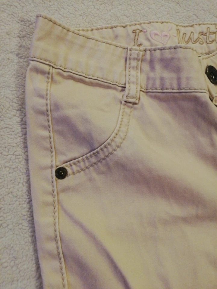 Justice Girls 尺码 10R 牛仔裤高腰直筒米色 — 第 2/4 张图片