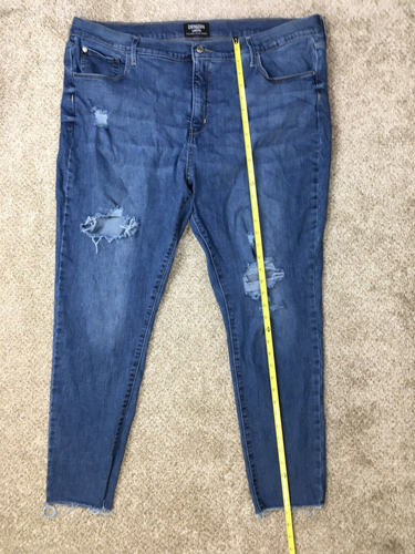 Levi's Jeans Women's 22W 41x28 Blue Denizen High Rise Super Skinny Distressed - Picture 5 of 16