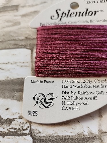 Rainbow Gallery Splendor Dk Antique Mauve 825 100% Silk Needlework - Picture 3 of 4