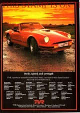 TVR 'S' Convertible Sports Car ADVERT (2) Original Vintage 1988 Print Ad 705/07