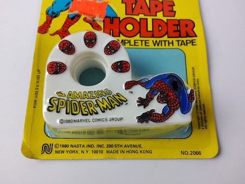 Vintage 1980 Amazing Spider-Man Tape Holder Dispenser Marvel Nasta NOS RARE NEW - Picture 2 of 10