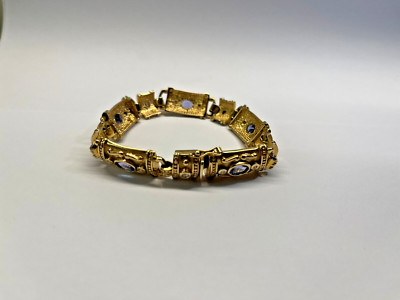 ARMBAND mit TANSANITEN AUS GG 585 - BRILLIANTEN von Harry Ivens + ZERTIFIKAT