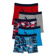 Wonder Nation Boys Cotton Boxer Brief Underwear, 5-Pack SMALL or XL