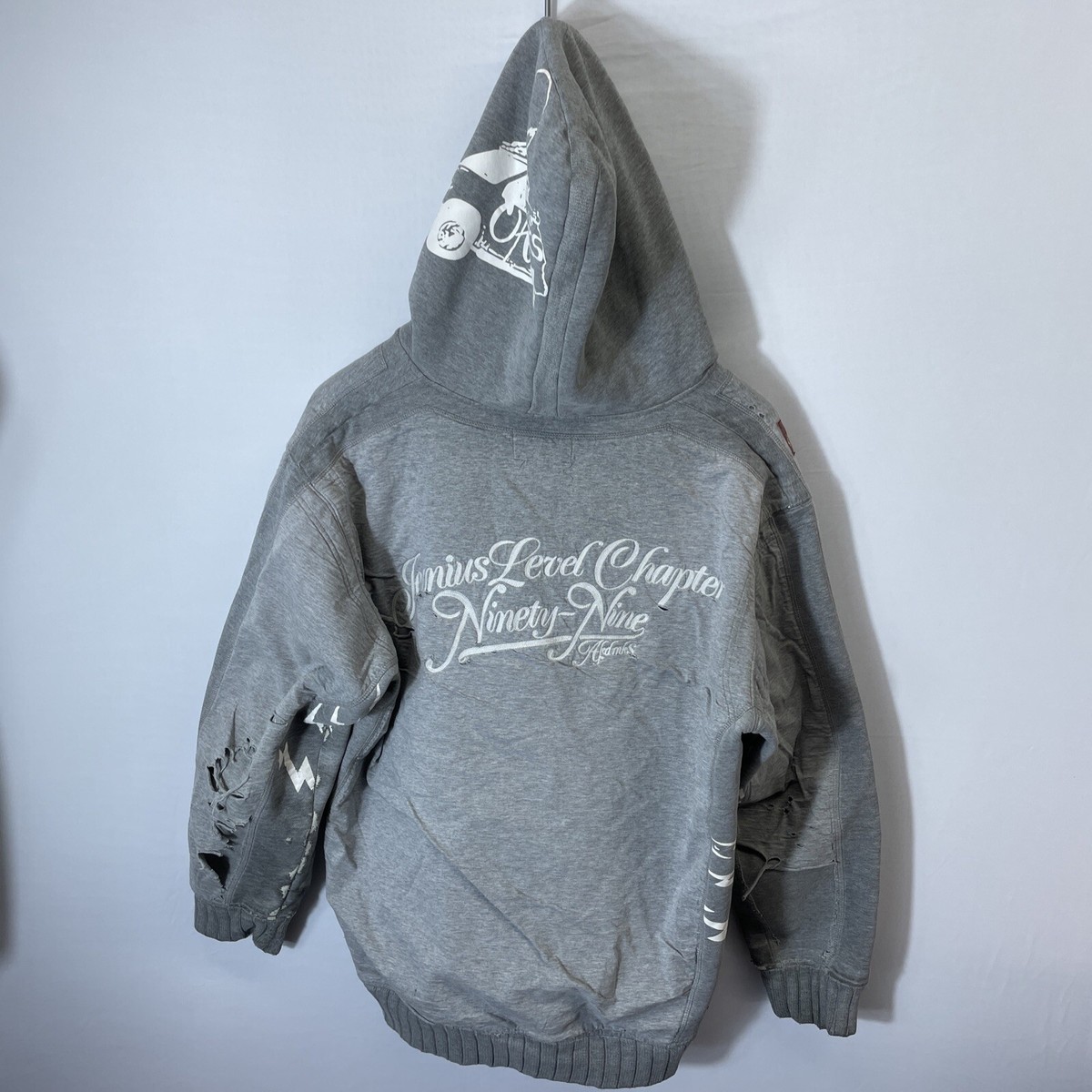 VTG Y2K Akademiks Full Zip Hoodie Storm Riders Distressed Mens 