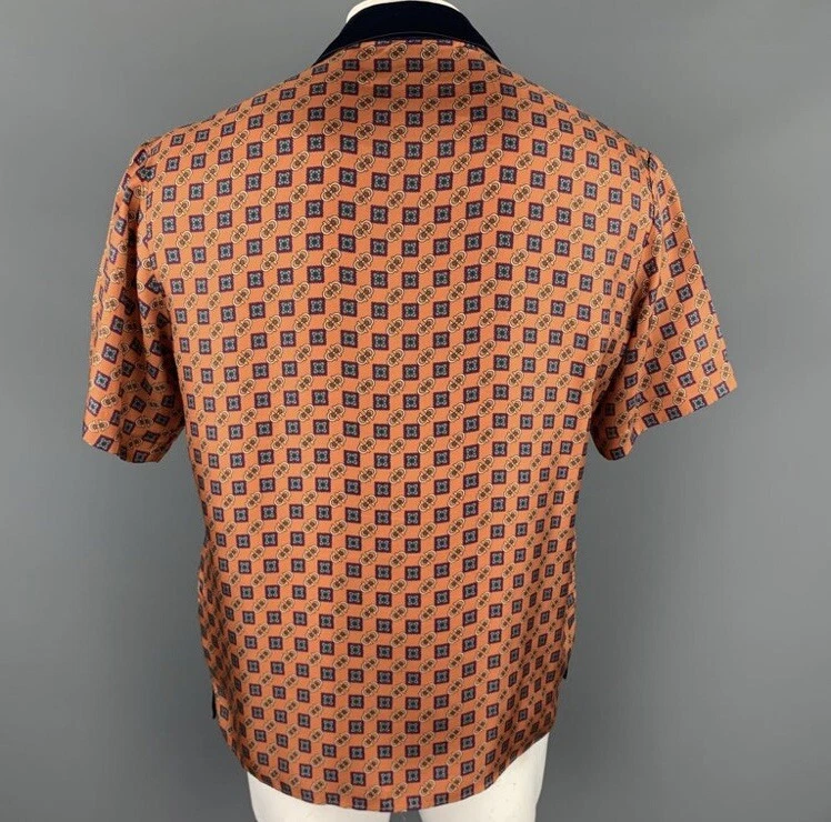 Gucci Hombre 100% Seda "Camisa de Bolos" Talla 44 Foto 3 de 4