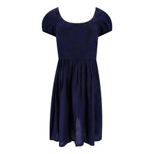 Prada Fit And Flare Linen Dress