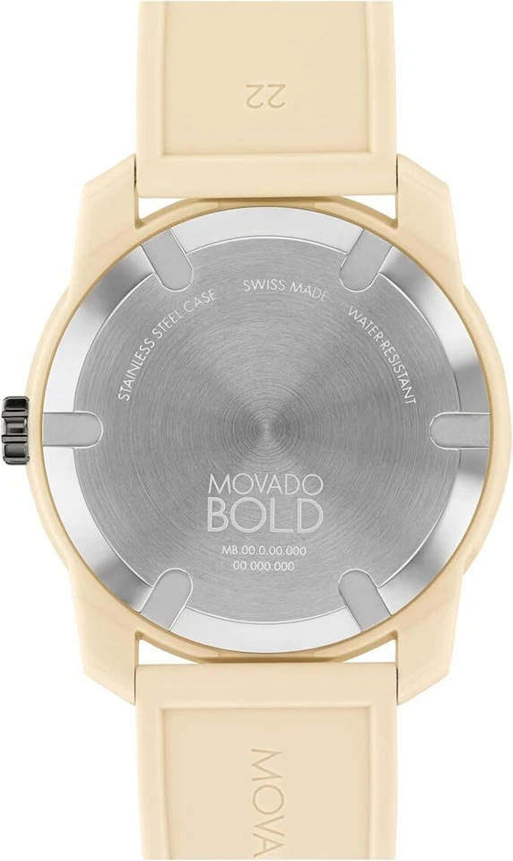 MOVADO BOLD TR90 3601207 ХРОНОГРАФ ЧЕРНЫЙ ЦИФЕРБЛАТ ПЕСОК BIEGE РЕМЕНЬ 42 ММ ЧЕХОЛ МУЖСКИЕ ЧАСЫ - Изображение 3 из 4