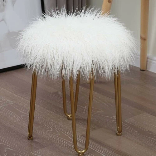 Faux Flauschige Lammfell Wolle Sitzauflage Retro Rund Lang Fell Kissen Sofa Stuhl Matte - Bild 23 von 36