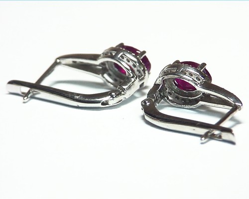 Ruby Natural Genuine Matching Gemstone Sterling Silver Earring ESS,788 - Picture 3 of 8