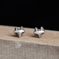 I13 Earring Ear Stud Fox Fox Head Sterling Silver 925