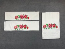Bed Set 3 Pieces Duvet Cover 2 Pillow Case Embroidered Roses Cotton Ukraine Gift
