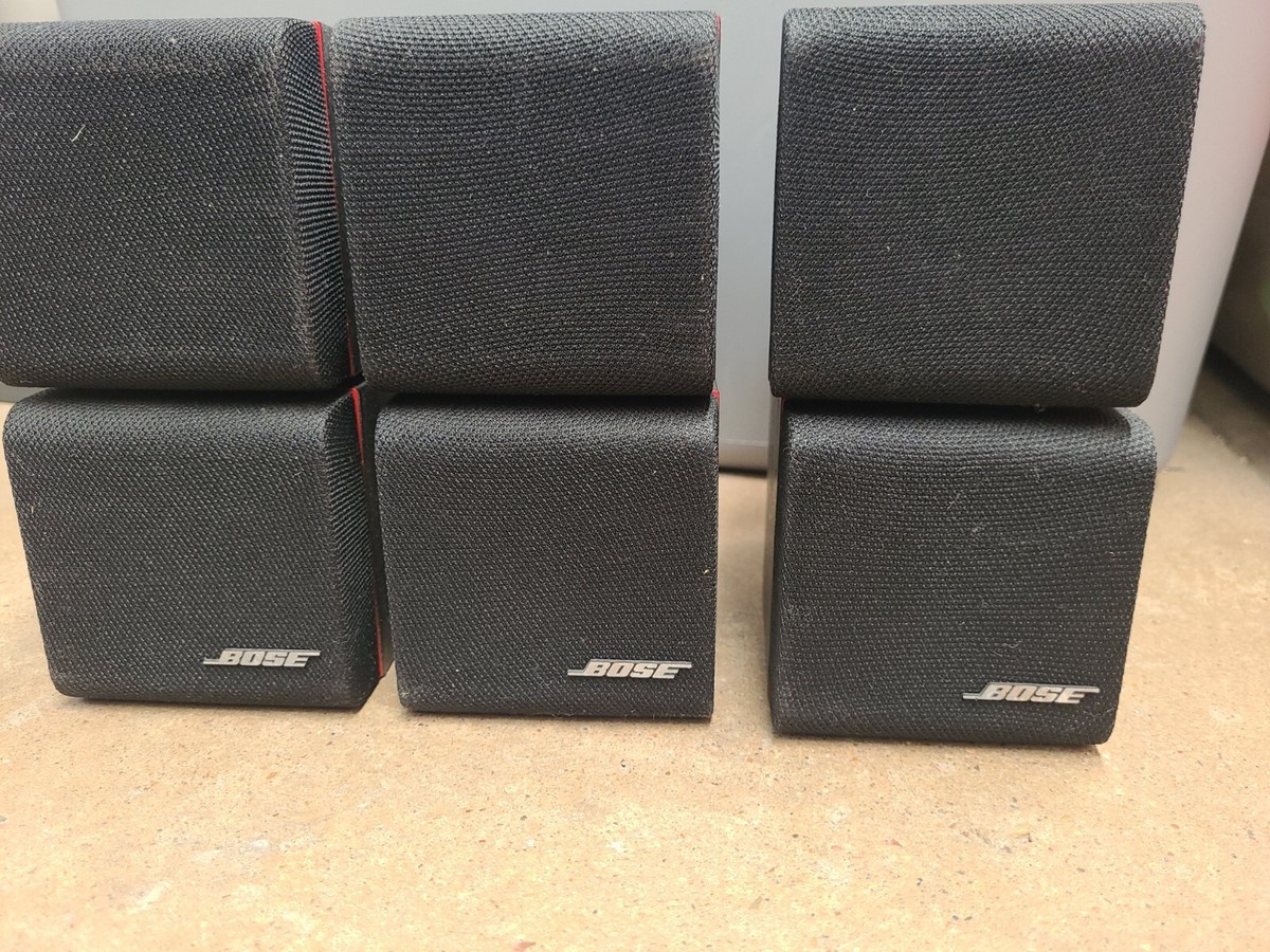 Set of 3 Bose Double Cube Black Speakers Acoustimass Lifestyle Red