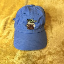 Baby Yoda Grogu Hat Cap Adult One Size Adjustable Blue Embroidered Star Wars