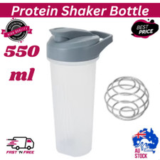 550ml Shaker Ball Sport Bottle Cup GYM Protein Supplement Drink Blender Mixer AU