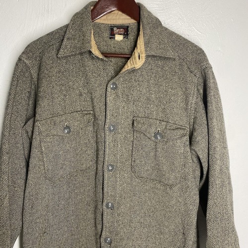 Woolrich Mens Jacket Vintage Brown Button Down Outdoors Casual Wool Shacket M/L - Picture 2 of 8