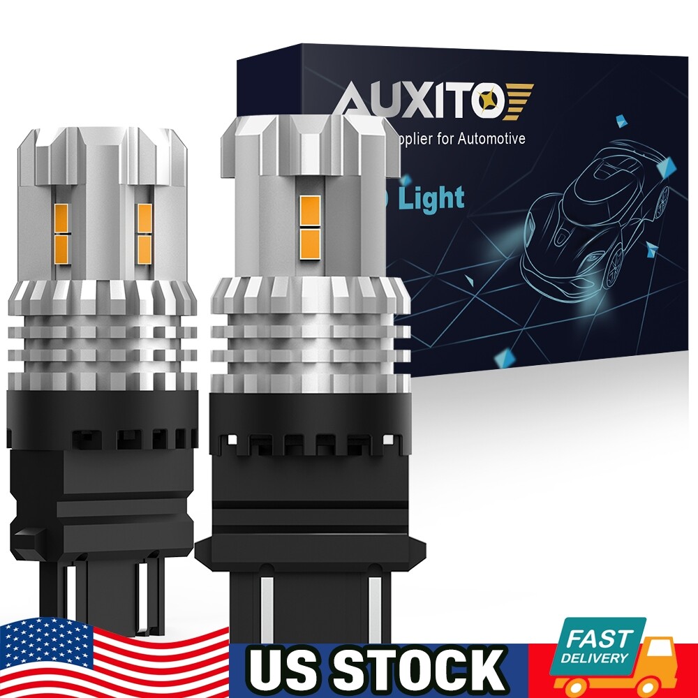 AUXITO LED Turn Signal Blinker Light 3157 3156 Amber Yellow Bright DRL Bulb 3457