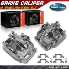 Pair Rear Brake Calipers w/ Bracket for Chevy Silverado 1500 GMC Sierra Cadillac
