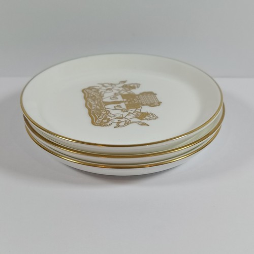 Wedgwood Gilt City Of Westminster Arms Trinket Dishes Set of 3 Bone China Rare - Picture 8 of 12