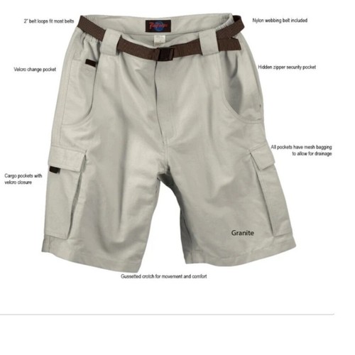 Rail Riders Cargo Jammin Shorts Granite Belted Hiking Fishing Outdoor Mens XL - Picture 5 of 7