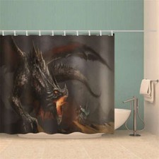 Grey Specific Nice Post 3D Shower Curtain Waterproof Fabric Bathroom Decoration
