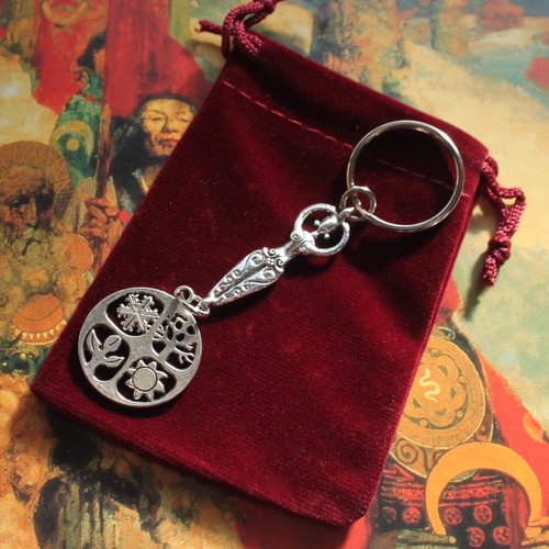 Earth Mother Goddess Seasons Keyring Pagan Witch Wicca Celtic Danu Anu Dana - Foto 3 di 3