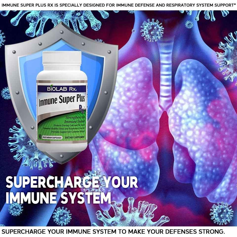 Immune Super Plus Rx™ - Potenciador natural del sistema inmunológico inmune natural - 90 cápsulas Foto 2 de 4