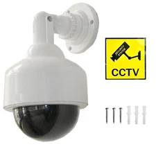 Dummy Fake Dome Security Camera Blinking LED Light Waterproof  Faux Surveillance