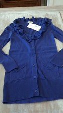 Eliane et Lena New Designer Girls long violet thin cardigan 4yrs Rrp£46.99 BNWT