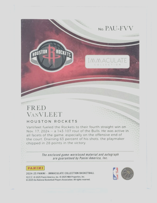 2024-25 Panini Immaculate Collection - Patch Autographs Fred 