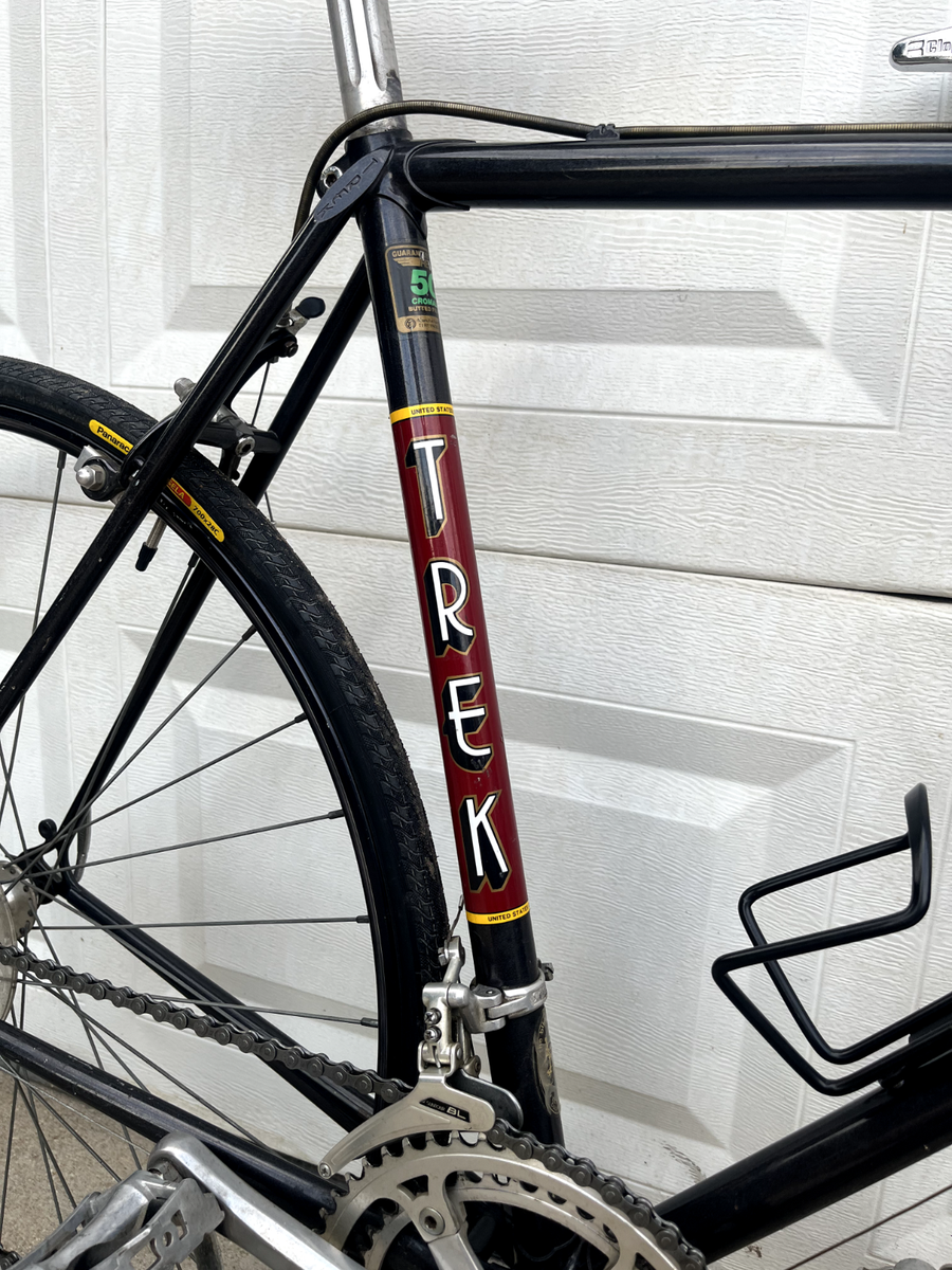 trek road bike 54cm vintage black and yellow steel alloy | eBay